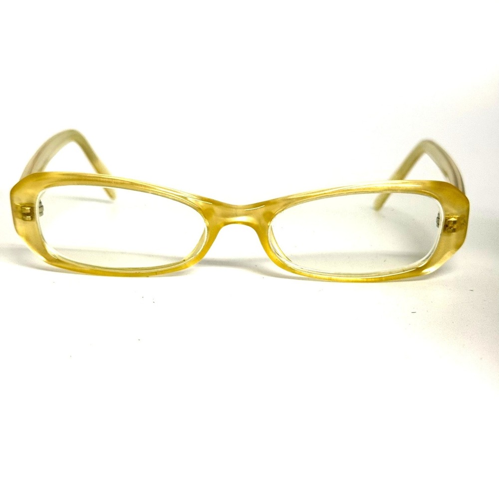 Vintage‎ Champagne Pearlescent Cat Eye Rectangular Eyeglasses Frames 23641
